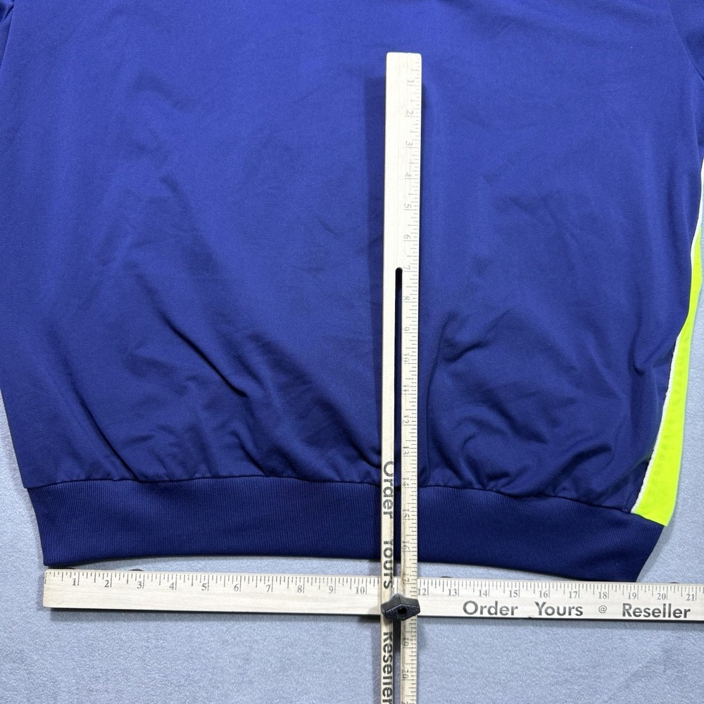 Adidas Originals Track Jacket Mens 2XL Blue Neon Yellow 3 Stripe Full Zip USA - Picture 8 of 11